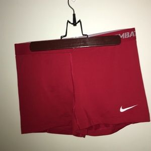 Red Nike Pro Combat Shorts
